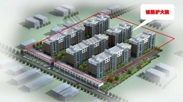 多建筑群區域防護圖